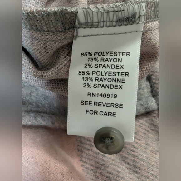 CASA CABANA, Sienna checked longline shirt, Grey and Pink, Size Medium - Picture 6 of 7